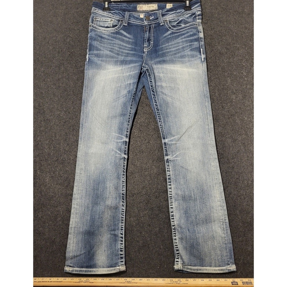 BKE Payton Bootcut Jeans Womens 31x31  Medium Wash Thick Stitch Denim - Picture 2 of 10